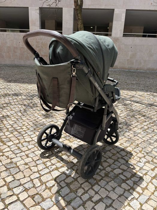 Carrinho de Bebé Roan Bass Next (Verde Tropa) – Amortecimento Impecável