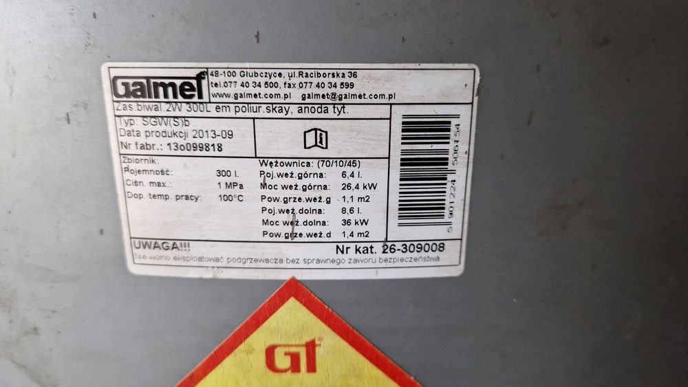 Wymiennik ciepła boiler 300l Galmet