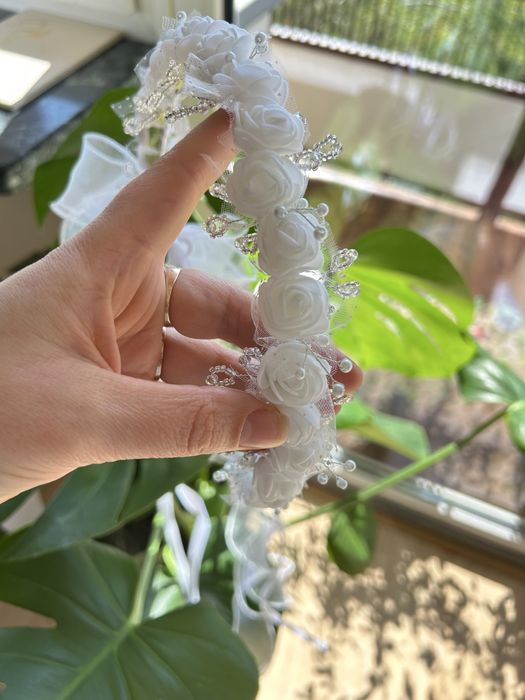 Wianek komunijny ręcznerobiony