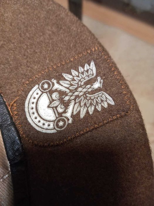Beret słuchacza studium wojskowego orzeł gumowy khaki LWP PRL