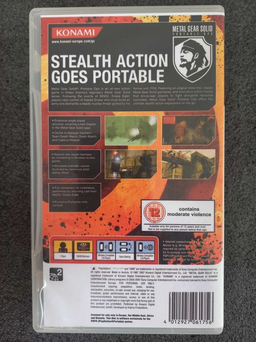Metal Gear Solid: Portable Ops PSP, unikat