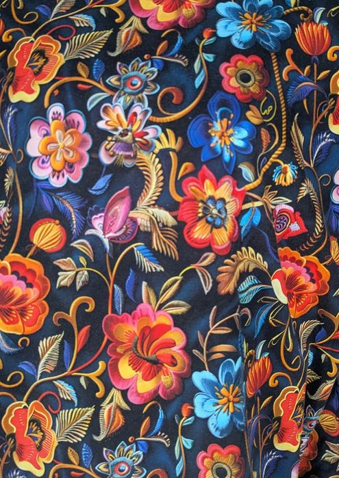 Auri Lili nowa bluza oversize Santosza folkowe kwiaty kaptur S-XL hand