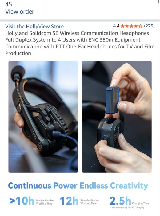 Hollyland Solidcom SE 4S – Intercom Wireless 4 Headsets – Como Novo