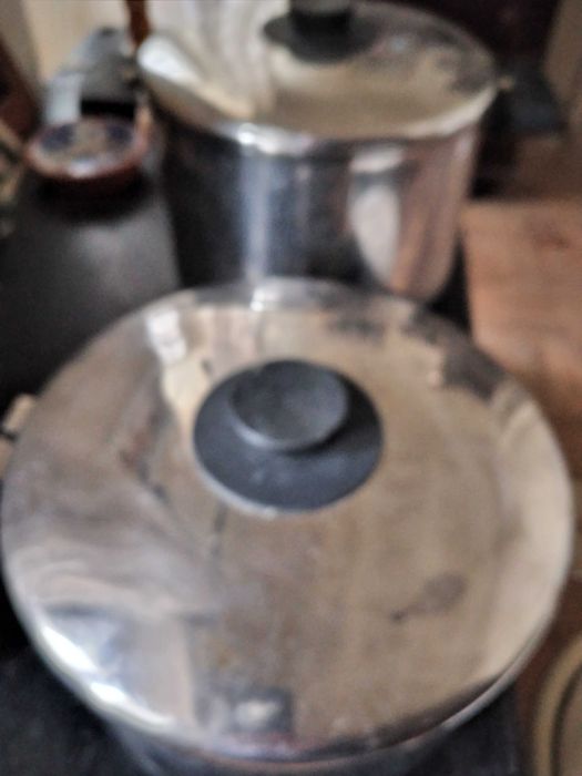 2 panelas grandes de inox novas preço saldos