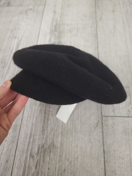Czapka kaszkiet czarna 100% wełna nowa