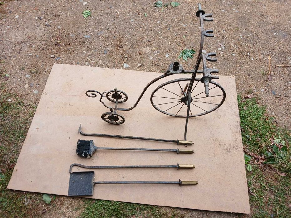 Stojak na przybory do kominka rowerek bicykl retro
