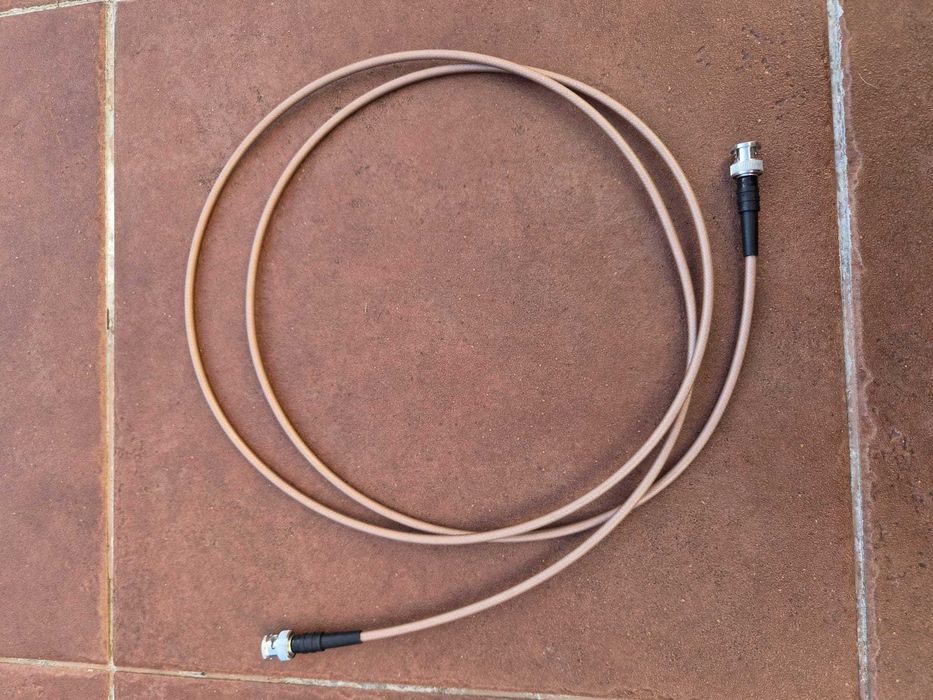 Kabel BNC 50 Ω Huber+Suhner RG400/U + Rosenberger – 2 m – zegar 10 MHz