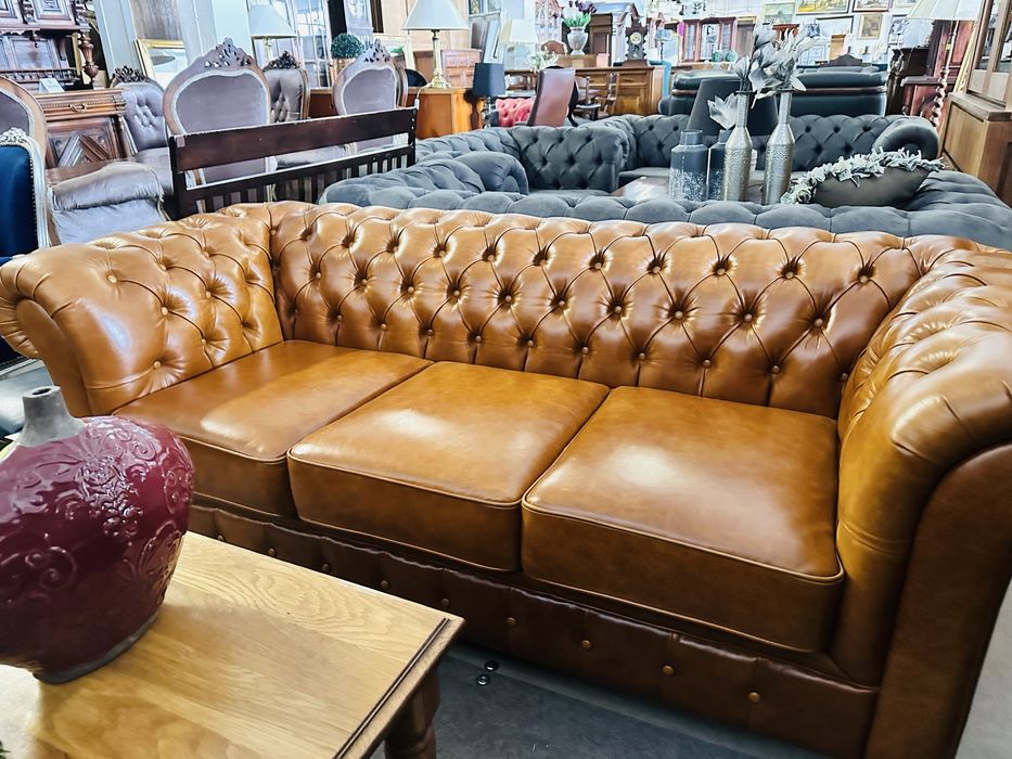 KANAPA CHESTERFIELD - ekskluzywna, idealna, skóra naturalna w 100% :)