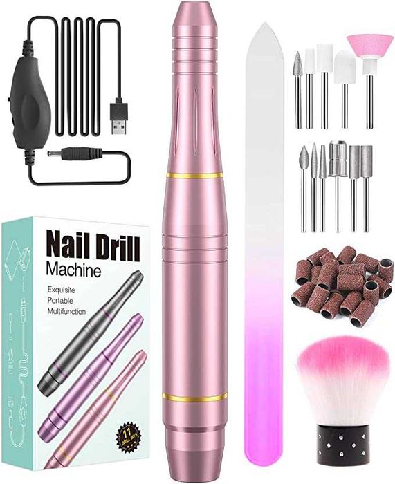 Kit Broca de Manicure e Pedicure Velocidade Ajustável Cores Variadas