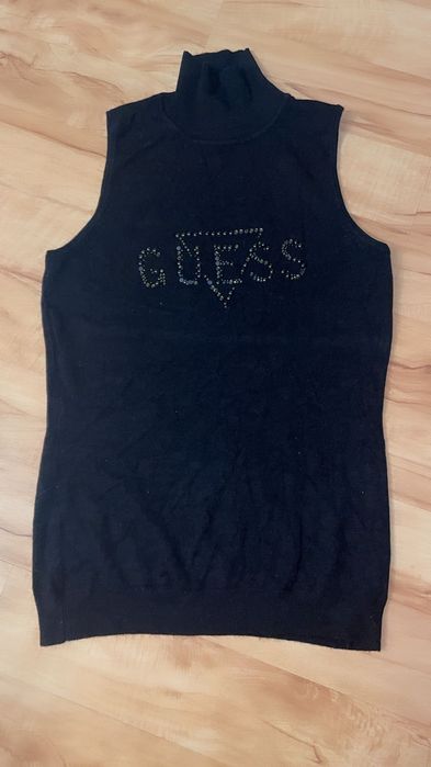 Czarny Półgolfik Guess