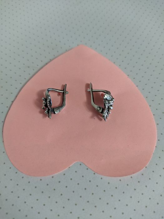 Серьги, кольцо, серебро 925°
