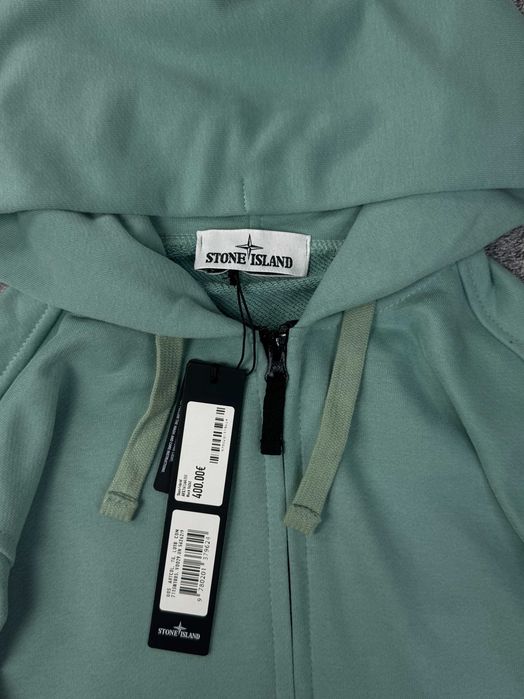 Зип-худи Stone Island МЕНТОЛ зип-худі Стон Айленд унісекс кофта на замку з патчем стоне зипка чоловіча жіноча стоник