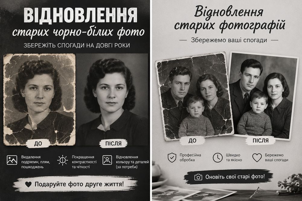 Відновлення старих фото та фотодрук