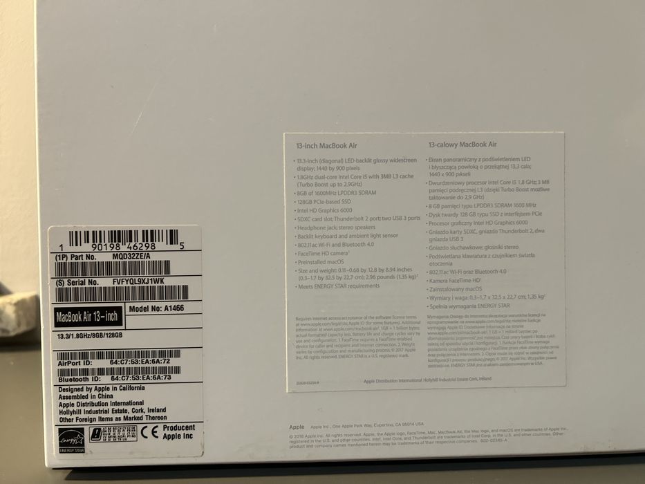 MacBook Air 13 dobry stan, gotowy do pracy