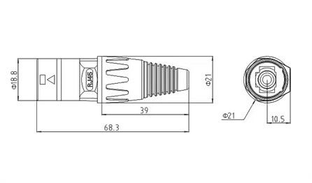 Герметичний роз'єм RJ45 IP67 EL-RJ-WB для Starlink (вилка)