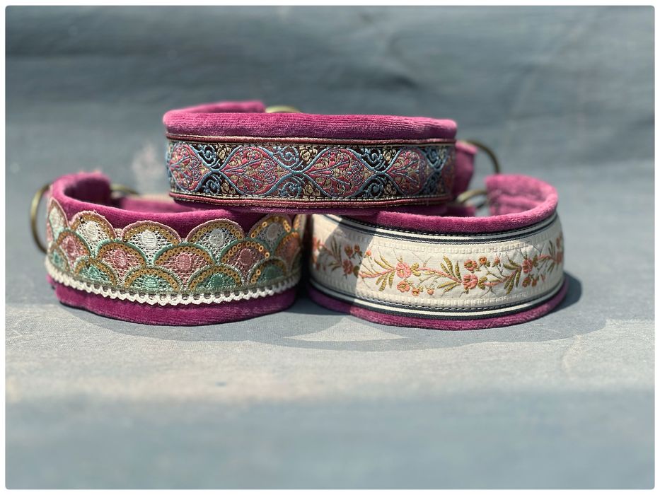 Obroza welurowa dla charta