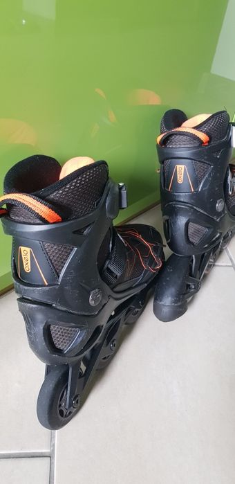 Rolki Oxelo czarno pomarańczowe 35-38