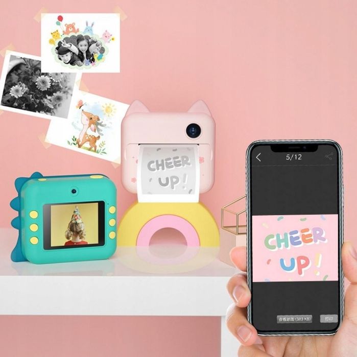Aparat Natychmiastowy Polaroid Dla Dzieci Drukarka - Dinozaur