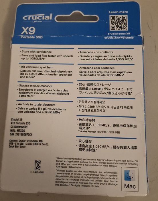 Disco Duro SSD MICRON X9 Portátil - SSD