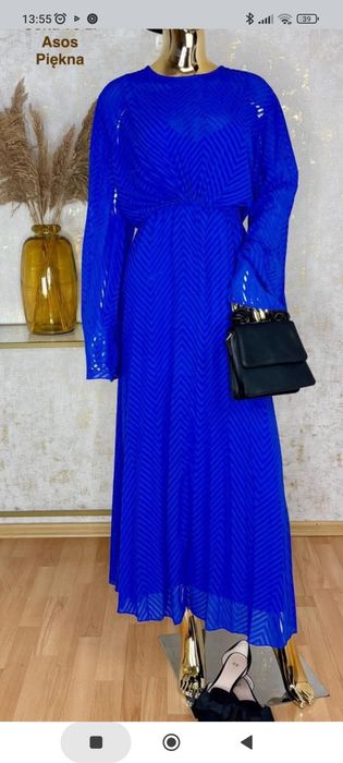 Sukienka chabrowa piękna ASOS rozm. 46