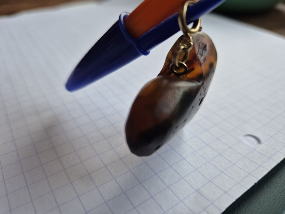 zawieszka serce bursztyn naturalny duży
