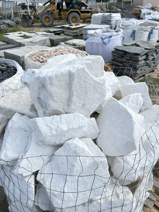 BIAŁA SKAŁA THASSOS Kamień do Akwarium Ogrodu Otoczak Malawi Tanganika