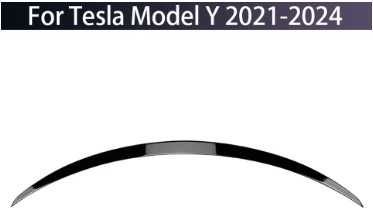 Spoiler aileron lip mala preto brilhante Tesla Model 3 e Model Y