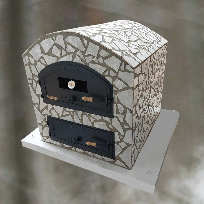 DUO XXL piec chlebowy do pizzy niebezpośrednio dopalany płytki granit