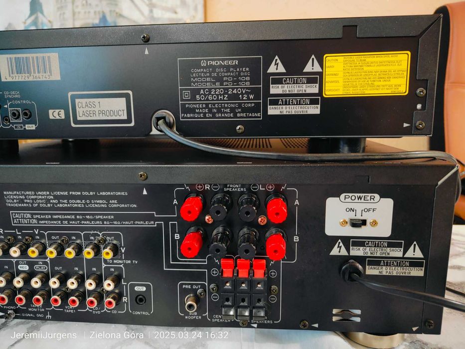 PIONEER 100% Sprawny Amplituner VSX-505RDS MKII + CD Odtwarzacz PD-106