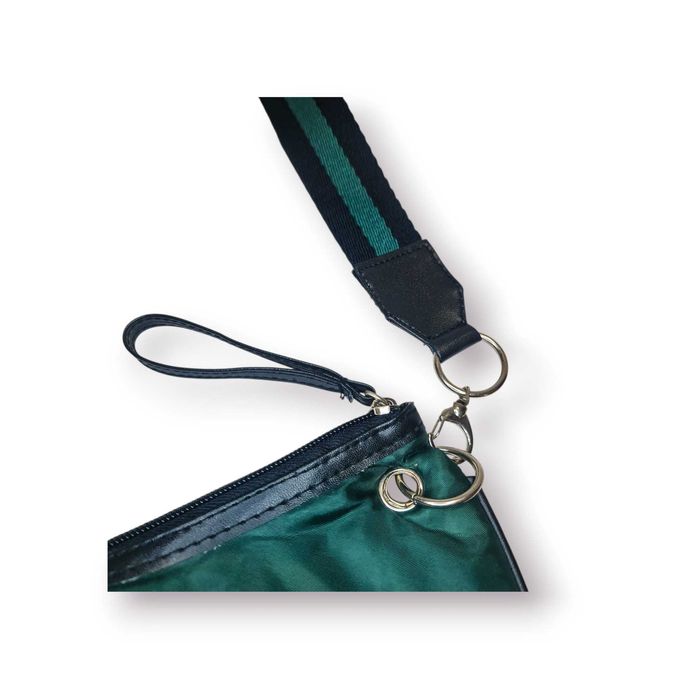 Bolsa Feminina Verde Nylon / Alça Larga Removível