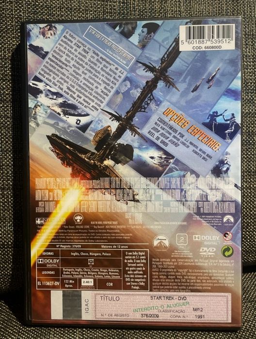 DVD star trek novo plastificado