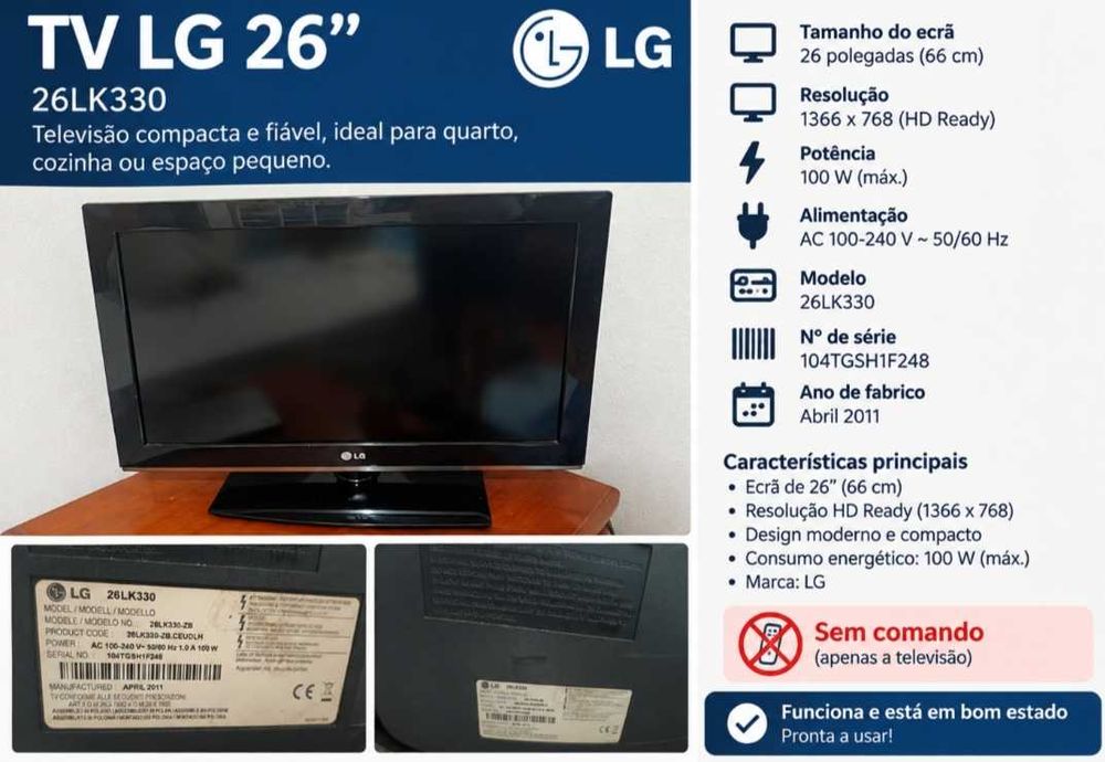 Televisão LG  26 polegadas