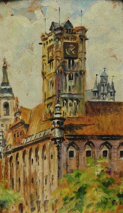 2 obrazy akwarele TORUŃ z 1968 r.