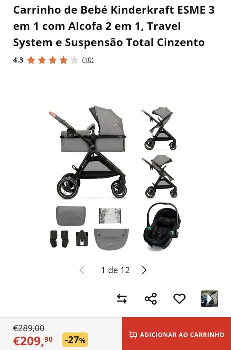 Carrinho de bebe e ovo