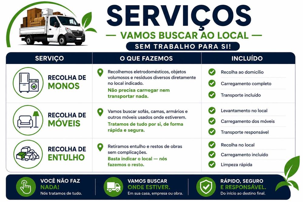Recolha de monos, móveis e entulho