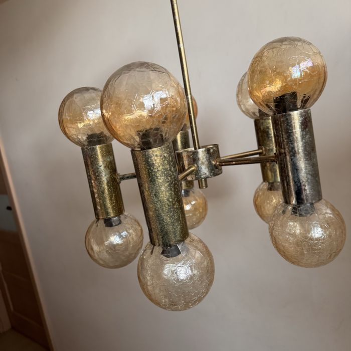 Polski żyrandol PZM space age lata 60te prl vintage new look antyk