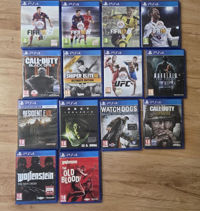 Zestaw 13 gier na Playstation 4