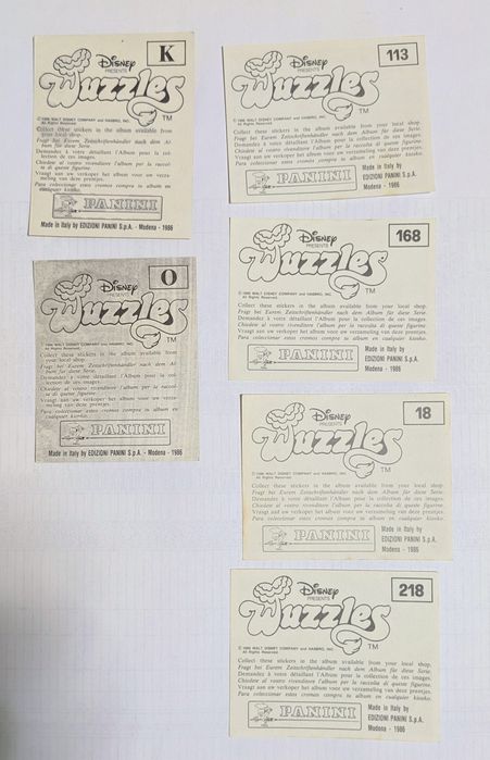 Cromos do Wuzzles, Disney, PANINI.