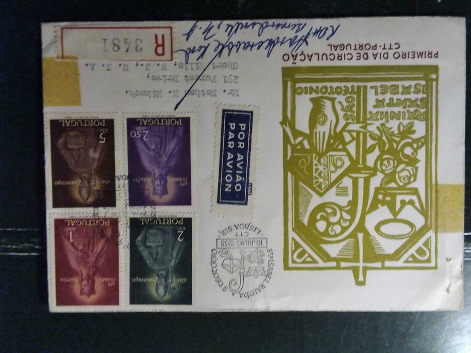 1958 FDC Rainha Santa Isabel e São Teotónio