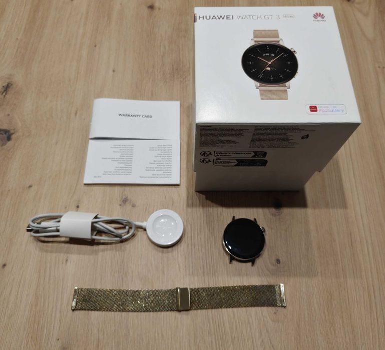 Smartwatch Huawei Watch GT 3 42mm Elegant Złoty | komplet