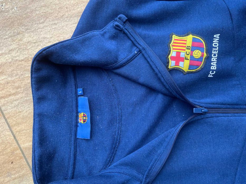 Dres FC Barcelona komplet bluza i spodnie dresowe męskie L granatowy