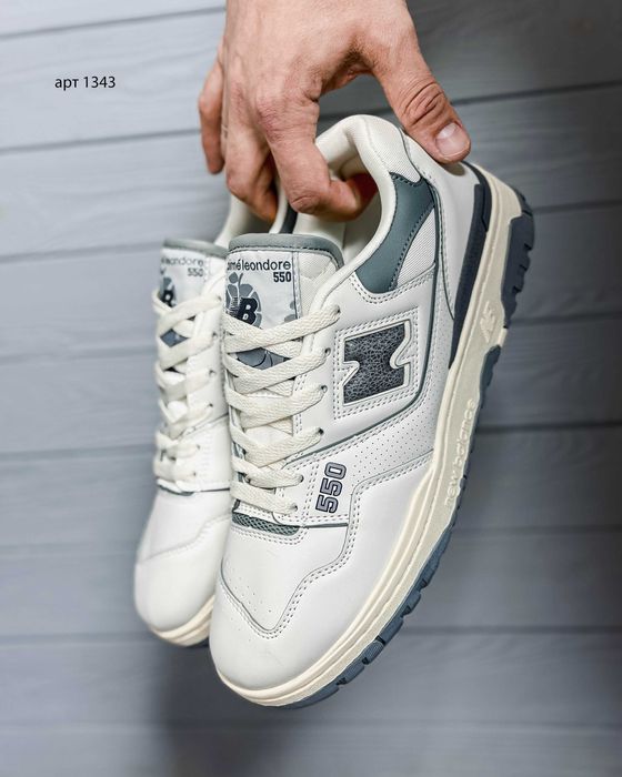 Кросівки чоловічі 41-44 New Balance Aimé Leon Dore x 550 White Grey Yellow