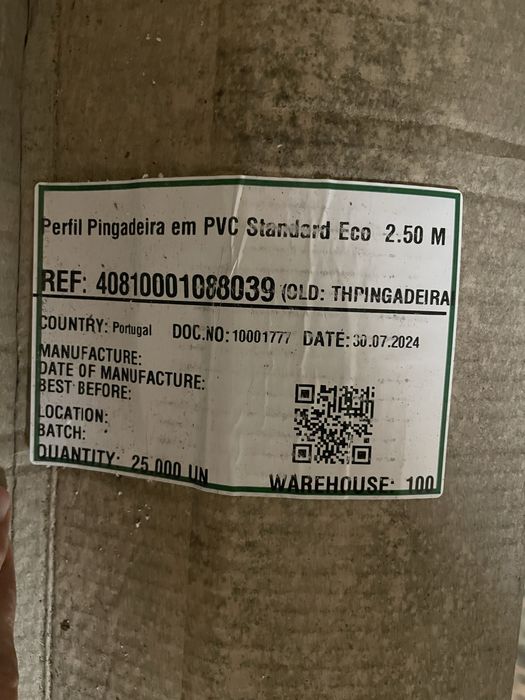 Perfis de pingadeira NEUCE com 2,50m