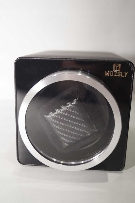 MOZSLY rotomat na 1 zegarek Cichy czarny ręcznie wykonany skórzany