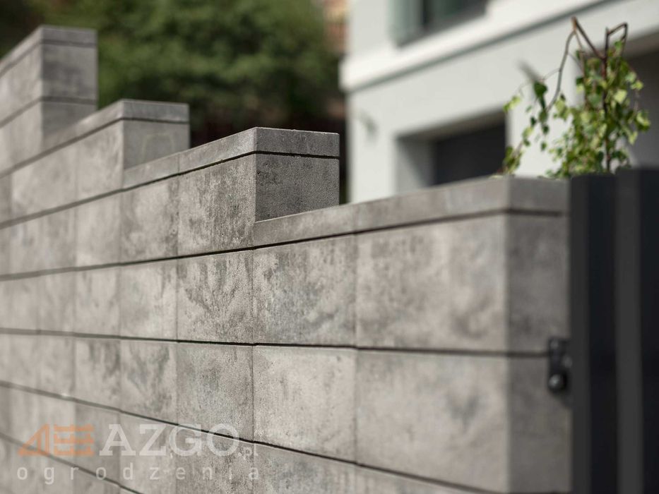 Ogrodzenie murowane frontowe z bloczków (Joniec ®) fundament