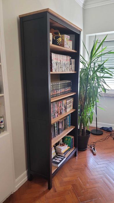 Estante IKEA HEMNES preto-castanho / castanho-claro
