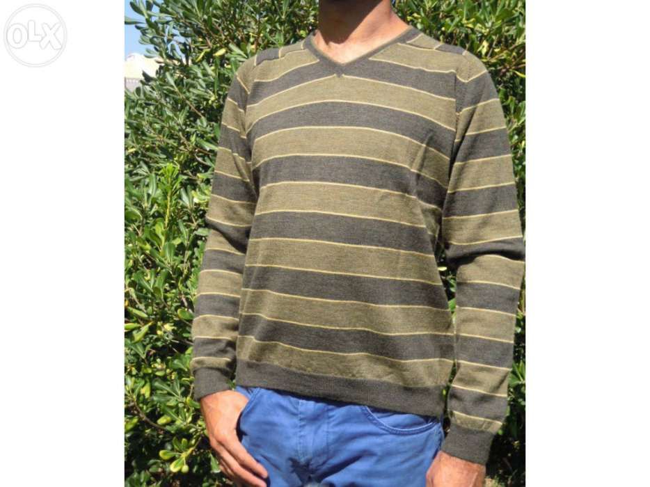 Camisola Cortefiel lã merino extrafina tamanho L homem gola em V