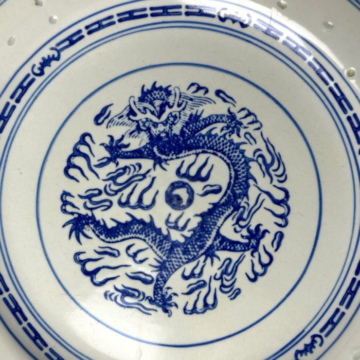 Duża patera talerz ryżowy chiński jingdezhen wzór ze smokiem b412019