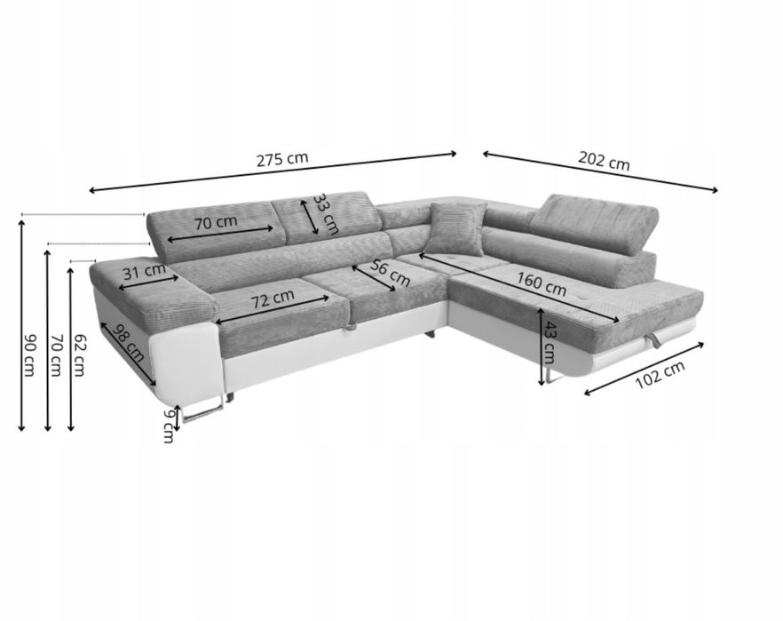 Narożnik z fotelem komplet