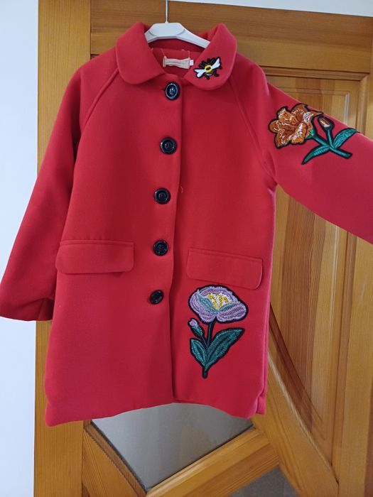 Осеннее пальто с беретом на девочку 150 см